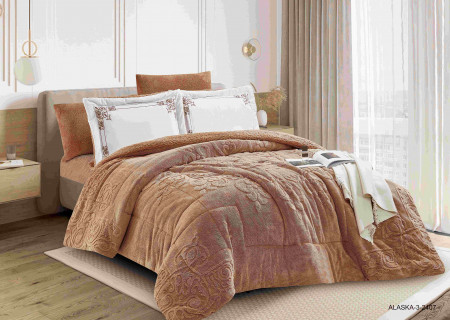 4-Piece Single Winter Comforter Set with Embroidered Pillowcases