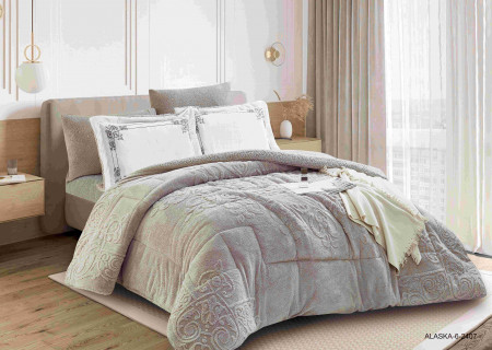 6-Piece Double Winter Comforter Set with Embroidered Pillowcases