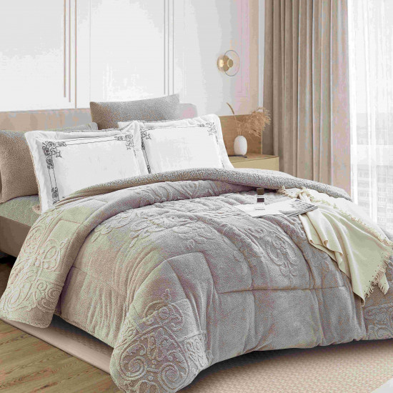 6-Piece Double Winter Comforter Set with Embroidered Pillowcases