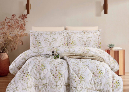 Luxury 6-Piece Comforter Bedding Set – Velvet Front & 100% Cotton Back with Silky Fill (King Size)