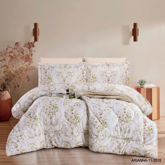 Luxury 6-Piece Comforter Bedding Set – Velvet Front & 100% Cotton Back with Silky Fill (King Size)