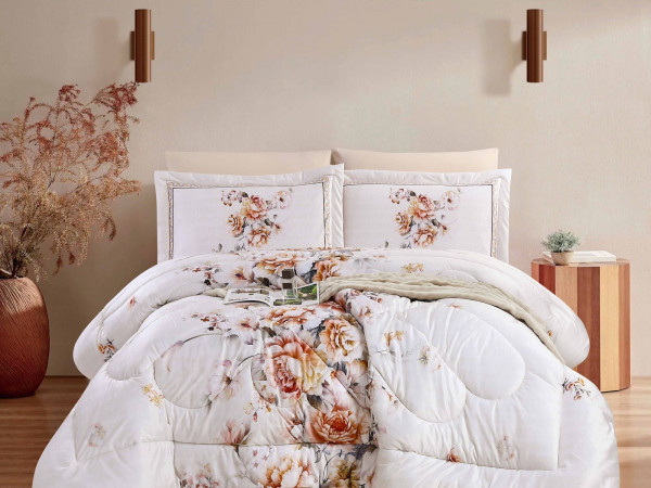 Luxury 6-Piece Comforter Bedding Set – Velvet Front & 100% Cotton Back with Silky Fill (King Size)