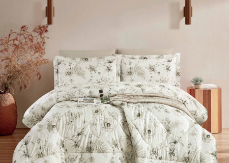 Luxury 6-Piece Comforter Bedding Set – Velvet Front & 100% Cotton Back with Silky Fill (King Size)