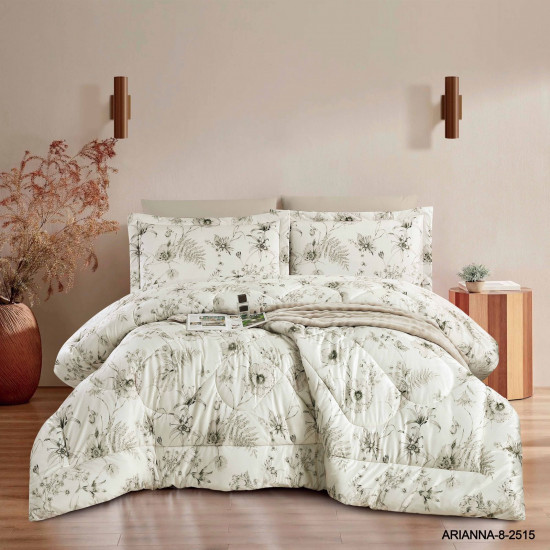 Luxury 6-Piece Comforter Bedding Set – Velvet Front & 100% Cotton Back with Silky Fill (King Size)