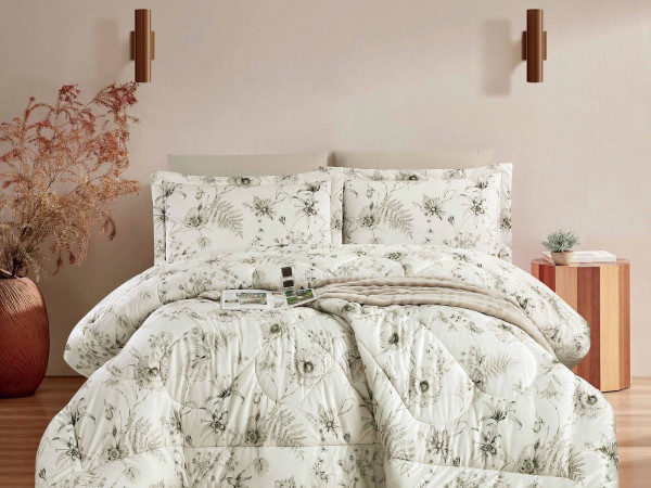 Luxury 6-Piece Comforter Bedding Set – Velvet Front & 100% Cotton Back with Silky Fill (King Size)