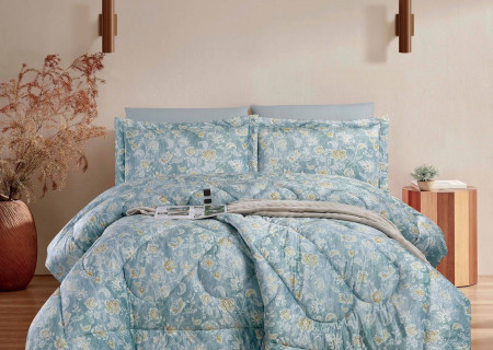 Luxury 6-Piece Comforter Bedding Set – Velvet Front & 100% Cotton Back with Silky Fill (King Size)