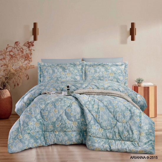 Luxury 6-Piece Comforter Bedding Set – Velvet Front & 100% Cotton Back with Silky Fill (King Size)