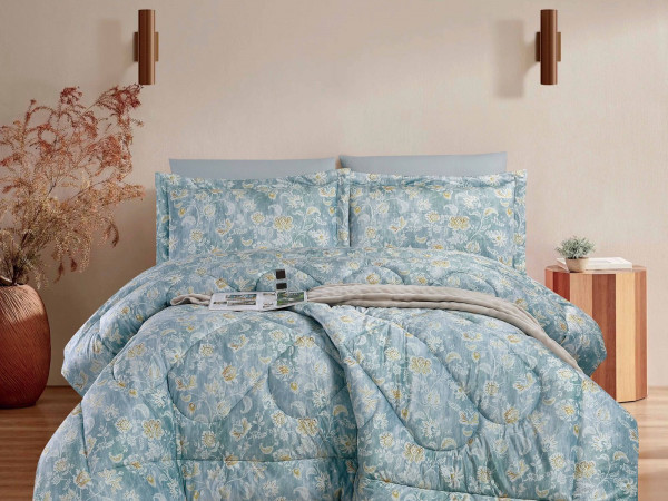 Luxury 6-Piece Comforter Bedding Set – Velvet Front & 100% Cotton Back with Silky Fill (King Size)