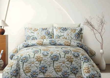 6-Piece Comforter Set with 5D Embossed Design