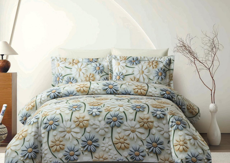 Double Bed Mono Grid Comforter Set main image 0