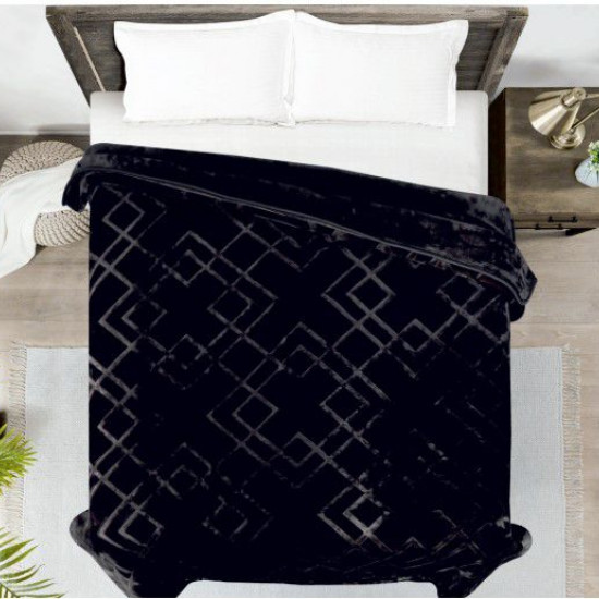 SIGNATURE BLANKET BLACK 160CMX220CM 2.5KG