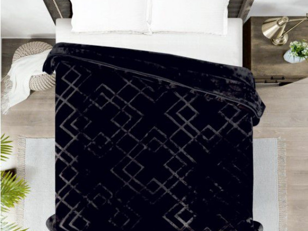 SIGNATURE BLANKET BLACK 200CMX240CM 3.5KG