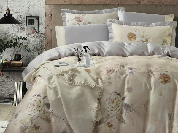 100% Cotton 6 Piece Super King Size Comforter Set - Silk Soft