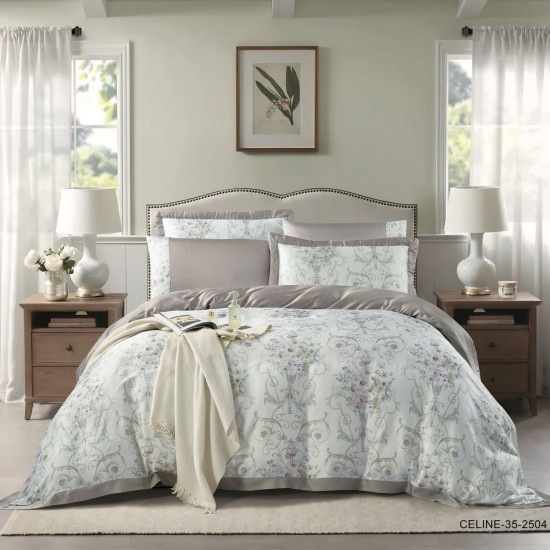 100% Cotton 6 Piece Super King Size Comforter Set - Silk Soft