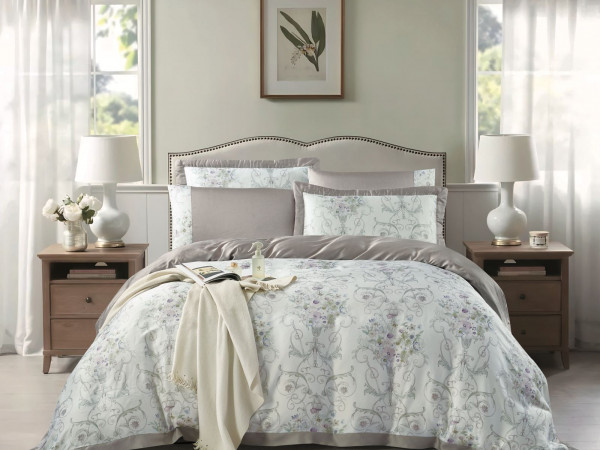 100% Cotton 6 Piece Super King Size Comforter Set - Silk Soft