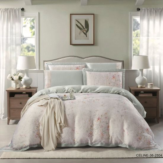 100% Cotton 6 Piece Super King Size Comforter Set - Silk Soft