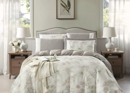 100% Cotton 6 Piece Super King Size Comforter Set - Silk Soft