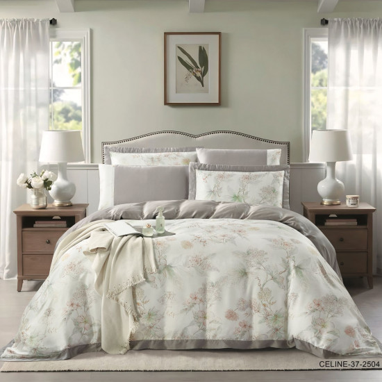 100% Cotton 6 Piece Super King Size Comforter Set - Silk Soft