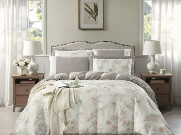 100% Cotton 6 Piece Super King Size Comforter Set - Silk Soft