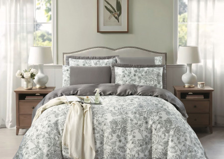 100% Cotton 6 Piece Super King Size Comforter Set - Silk Soft