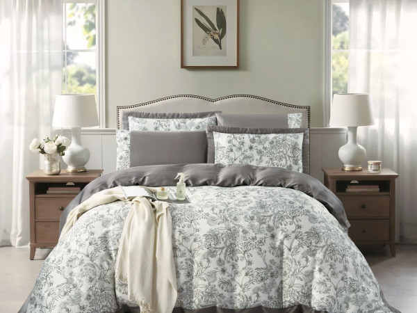 100% Cotton 6 Piece Super King Size Comforter Set - Silk Soft