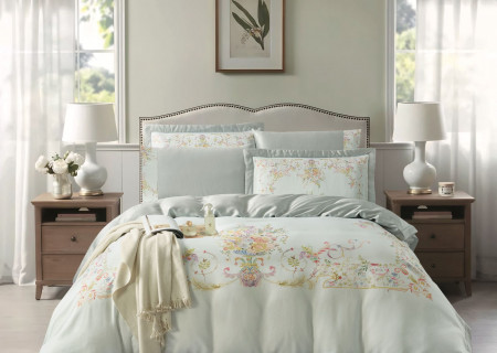 100% Cotton 6 Piece Super King Size Comforter Set - Silk Soft