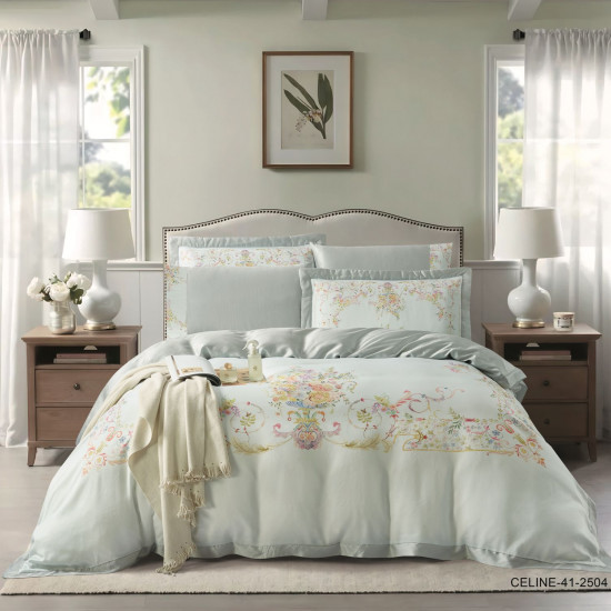 100% Cotton 6 Piece Super King Size Comforter Set - Silk Soft