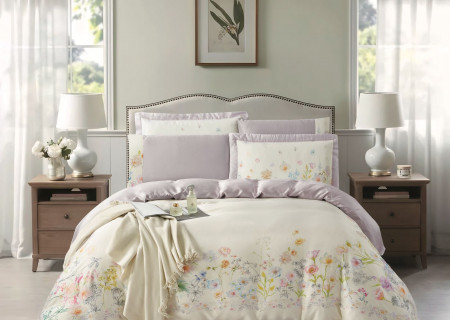 100% Cotton 6 Piece Super King Size Comforter Set - Silk Soft
