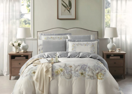 100% Cotton 6 Piece Super King Size Comforter Set - Silk Soft