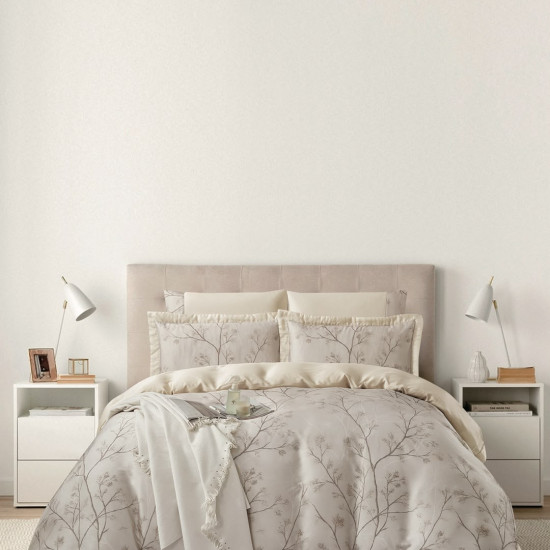 100% Cotton 6 Piece Super King Size Comforter Set - Silk Soft