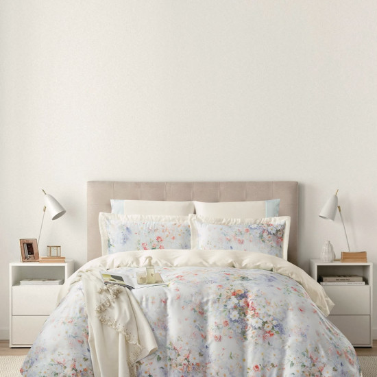 100% Cotton 6 Piece Super King Size Comforter Set - Silk Soft
