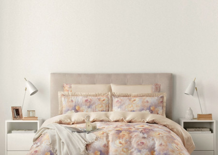 100% Cotton 6 Piece Super King Size Comforter Set - Silk Soft
