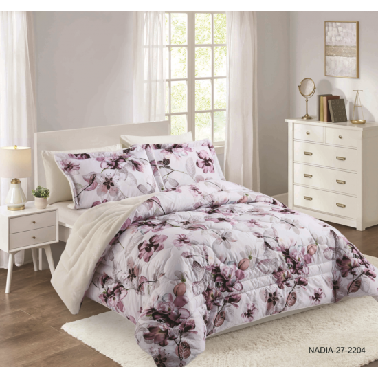 4PC COMFORTER SET-SINGLE (BLANKET INSIDE - COTTON OUTSIDE)