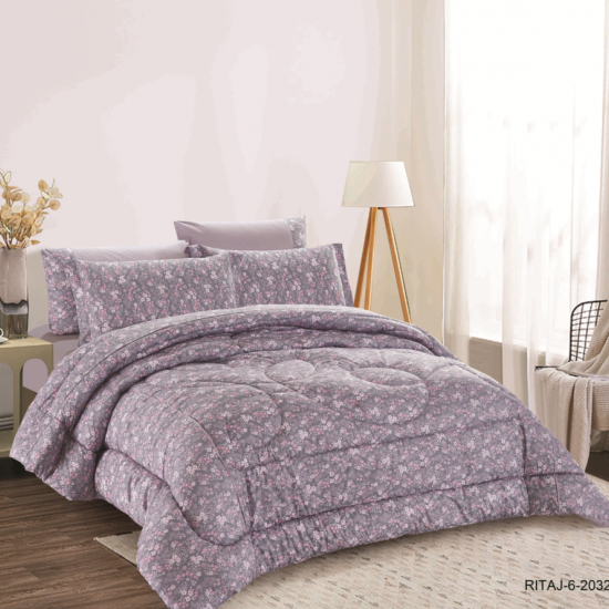 6PC SET DUVET COVER-DOUBLE - 240x260 - 100%  COTTON