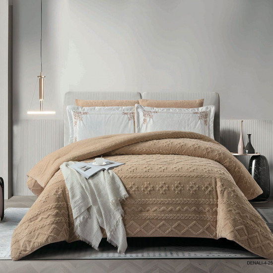 4-Piece Single Winter Comforter Set with Embroidered Pillowcases - Winter Collection