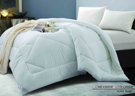 Duvet – Sonia 240 × 260 CM – White Microfiber