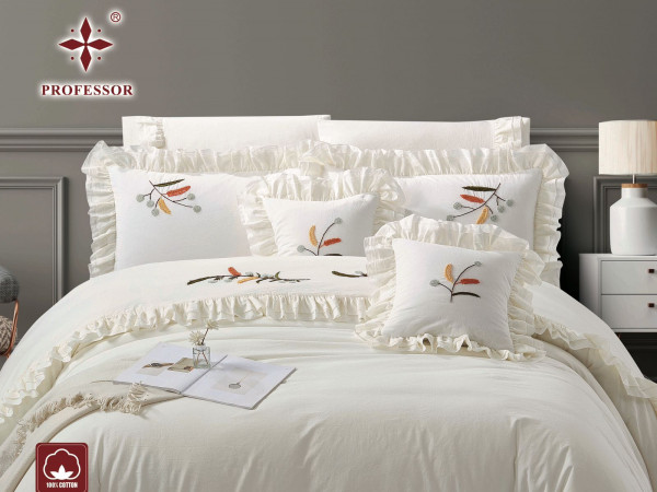 100% Cotton 8-Piece Embroidered Double Comforter Set – Luxury Wedding Edition (New Box Packaging)