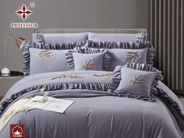 100% Cotton 8-Piece Embroidered Double Comforter Set – Luxury Wedding Edition (New Box Packaging)