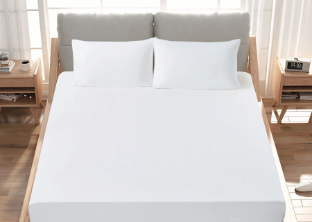 Premium 100% Cotton Fitted Sheet single (125 x 205 + 43 cm) – 1 Fitted Sheet + 1 Pillowcase Set