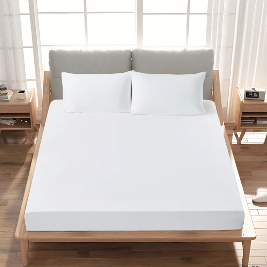 Premium 100% Cotton Fitted Sheet single (125 x 205 + 43 cm) – 1 Fitted Sheet + 1 Pillowcase Set