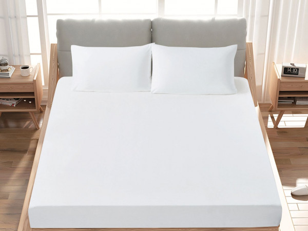 Premium 100% Cotton Fitted Sheet single (125 x 205 + 43 cm) – 1 Fitted Sheet + 1 Pillowcase Set