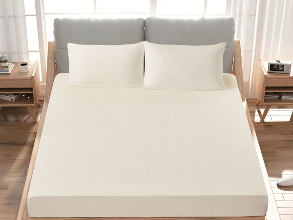 Premium 100% Cotton Fitted Sheet single (125 x 205 + 43 cm) – 1 Fitted Sheet + 1 Pillowcase Set