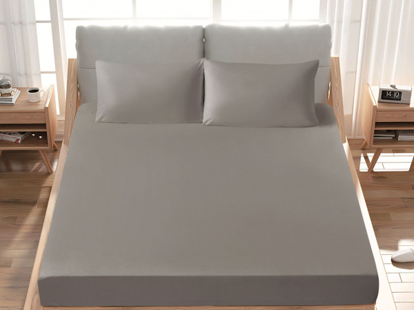 Premium 100% Cotton Fitted Sheet single (125 x 205 + 43 cm) – 1 Fitted Sheet + 1 Pillowcase Set