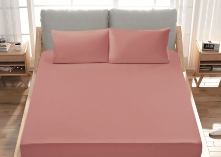 Premium 100% Cotton Fitted Sheet single (125 x 205 + 43 cm) – 1 Fitted Sheet + 1 Pillowcase Set