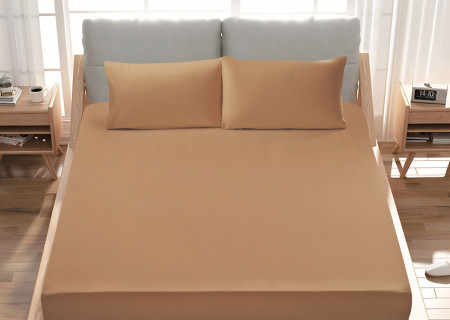 Premium 100% Cotton Fitted Sheet single (125 x 205 + 43 cm) – 1 Fitted Sheet + 1 Pillowcase Set