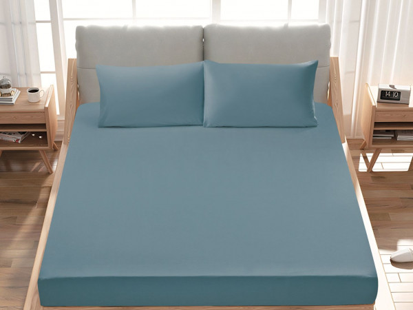 Premium 100% Cotton Fitted Sheet single (125 x 205 + 43 cm) – 1 Fitted Sheet + 1 Pillowcase Set