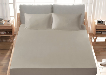 Premium 100% Cotton Fitted Sheet single (125 x 205 + 43 cm) – 1 Fitted Sheet + 1 Pillowcase Set