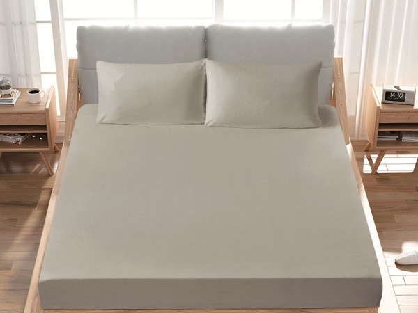 Premium 100% Cotton Fitted Sheet single (125 x 205 + 43 cm) – 1 Fitted Sheet + 1 Pillowcase Set