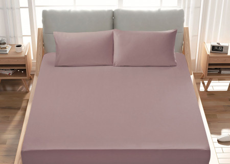 Premium 100% Cotton Fitted Sheet single (125 x 205 + 43 cm) – 1 Fitted Sheet + 1 Pillowcase Set