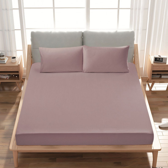 Premium 100% Cotton Fitted Sheet single (125 x 205 + 43 cm) – 1 Fitted Sheet + 1 Pillowcase Set